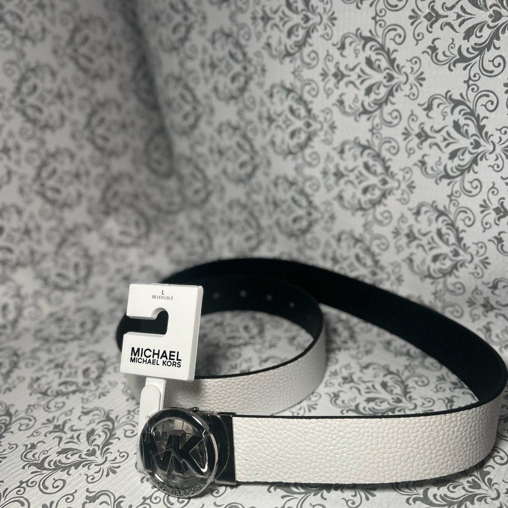 Michael Kors White Reversible Belt Women